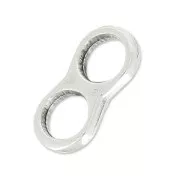 Poussoir double pour cordon 5 mm 14.5x7 mm Placage Argent fin vieilli x1