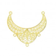 Intercalaire ajouré 3 anneaux oriental 31x29 mm Doré à l'or fin x1|raw }}