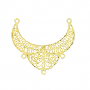 Intercalaire ajouré 3 anneaux oriental 31x29 mm Doré à l'or fin x1
