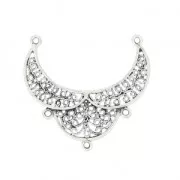 Intercalaire ajouré 3 anneaux oriental 31x29 mm Placage Argent fin vieilli x1