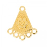 Intercalaire/Chandelier motif fleur 5 anneaux 23 mm Doré à l'or fin x1