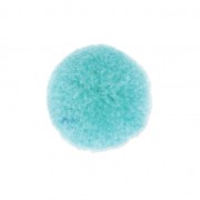 Pompon rond synthétique 2 cm Aqua Blue x1