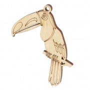 Pendentif Toucan 54x41 mm en bois Naturel x1|raw }}