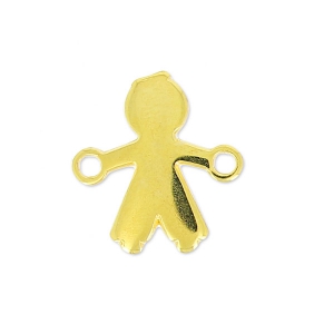 Intercalaire garçon 2 anneaux 14x13 mm Doré à l'or fin x1