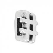 Poussoir hashtag pour lacet 5 mm Placage Argent fin vieilli x1|raw }}