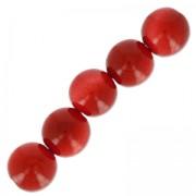 Perles rondes de Tagua 5 mm Rouge x 8|raw }}