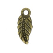 Breloque feuille17x7 mm bronze x1|raw }}