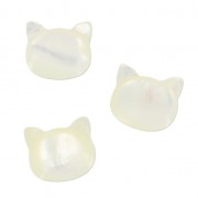 Perle tête de chat en Nacre 9 mm x1