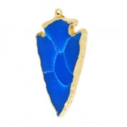 Pendentif pointe de flèche imitation Lapis Lazuli 63 mm doré/Bleu x1