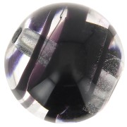 Ronde Murano 10 mm striée Noir x1