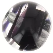 Ronde Murano 10 mm striée Noir x1