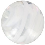 Ronde Murano 10 mm striée Blanc x1