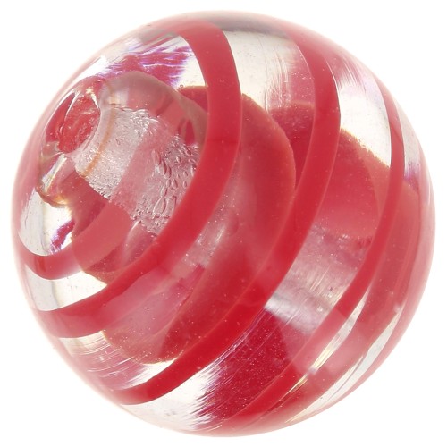 Ronde Murano 12 mm striée Rouge x1