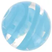Ronde Murano  8 mm striée Aquamarine x1