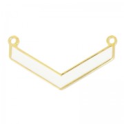 Intercalaire chevron résine 2 anneaux 32 mm Blanc/Doré à l'or fin x1|raw }}