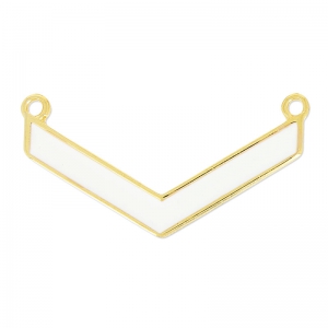 Intercalaire chevron résine 2 anneaux 32 mm Blanc/Doré à l'or fin x1