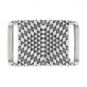 Intercalaire motif ethnique passant pour lacet 20mm Placage Argent fin vieilli