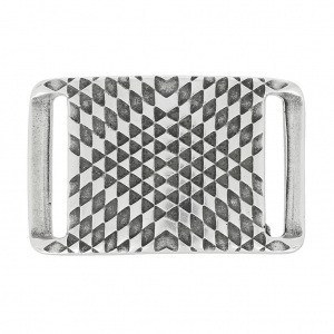 Intercalaire motif ethnique passant pour lacet 20mm Placage Argent fin vieilli
