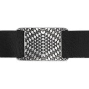 Intercalaire motif ethnique passant pour lacet 20mm Placage Argent fin vieilli