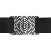 Intercalaire motif ethnique passant pour lacet 20mm Placage Argent fin vieilli