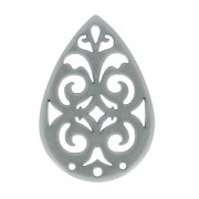 Intercalaire goutte 3 trous pour boucles d'oreilles 40 mm Gris x1|raw }}