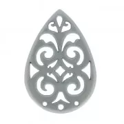 Intercalaire goutte 3 trous pour boucles d'oreilles 40 mm Gris x1