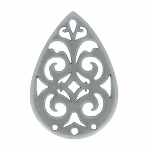 Intercalaire goutte 3 trous pour boucles d'oreilles 40 mm Gris x1