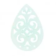 Intercalaire goutte 3 trous pailleté pour boucles d'oreilles 40 mm Mint x1