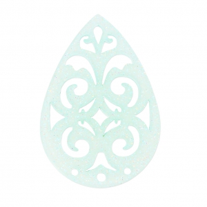 Intercalaire goutte 3 trous pailleté pour boucles d'oreilles 40 mm Mint x1