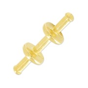 Fermoir tige 23 mm pour cordon 3 mm Doré à l'or fin x1|raw }}