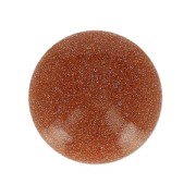 Cabochon rond 15 mm Gold Stone - Imitation Pierre de soleil
