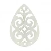 Intercalaire goutte 3 trous nacré pour boucles d'oreilles 40 mm Blanc x1
