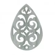 Intercalaire goutte 3 trous nacré pour boucles d'oreilles 40 mm Gris x1