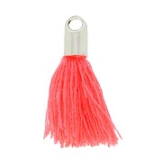 Pompon imitation coton 15-20 mm Coral Fluo/rhodié|raw }}