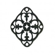Intercalaire losange 3 trous pour boucles d'oreilles 40 mm Noir x1
