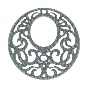 Intercalaire rond 1 trou lézard pour boucles d'oreilles 45 mm Gris x1