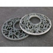 Intercalaire rond 1 trou lézard pour boucles d'oreilles 45 mm Gris x1