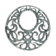 Intercalaire rond 1 trou lézard pour boucles d'oreilles 45 mm Gris clair x1|raw }}
