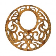 Intercalaire rond 1 trou liège pour boucles d'oreilles 45 mm Naturel x1