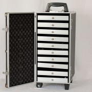 Valise transport bijoux avec plateaux 51x23x33.5 cm - Noir x1