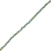 Mini perles facettées imitation hématite 2 mm Light Green Metallic x38 cm