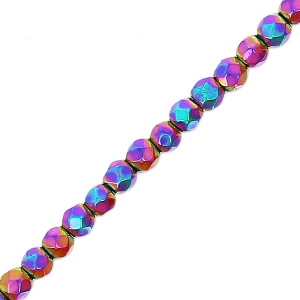 Mini perles facettées imitation hématite 2 mm Iris x40 cm