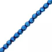 Blue - Mini perles facettées imitation hématite 2 mm Blue Metallic x40 cm Mini perles facettées imitation hématite 2 mm Blue Metallic x40 cm