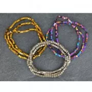 Mini perles cubes imitation hématite 2.2 mm Light Gold Mat x40 cm