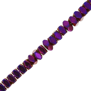 Mini rondelles facettées imitation hématite 3 mm Dark Purple Metallic x40 cm