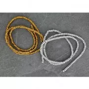 Mini perles rondelles imitation hématite 3.3 mm - Antique Gold x40cm