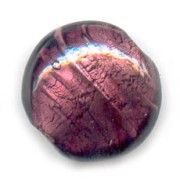 Perle berle bombée feuille d'argent 20 mm Amethyst x1