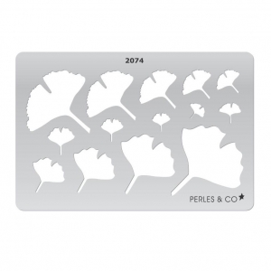 Gabarit rigide pour pâte polymère 152x100 mm motifs Feuilles de Ginkgo