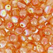 Perles en verre tchèque rondes 4 mm Crystal Orange Rainbow x50