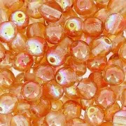 Perles en verre tchèque rondes 4 mm Crystal Orange Rainbow x50
